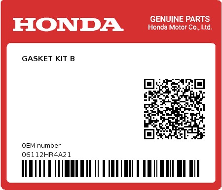 Product image: Honda - 06112HR4A21 - GASKET KIT B  0