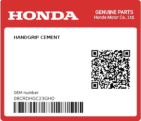 Product image: Honda - 08CRDHGC23GHO - HANDGRIP CEMENT  0