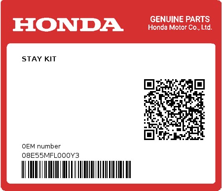 Product image: Honda - 08E55MFL000Y3 - STAY KIT  0