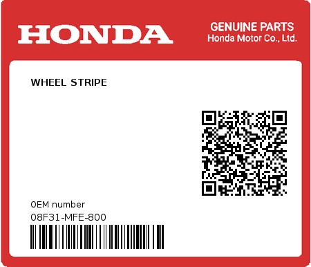 Product image: Honda - 08F31-MFE-800 - WHEEL STRIPE  0