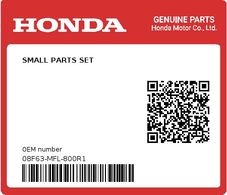 Product image: Honda - 08F63-MFL-800R1 - SMALL PARTS SET  0