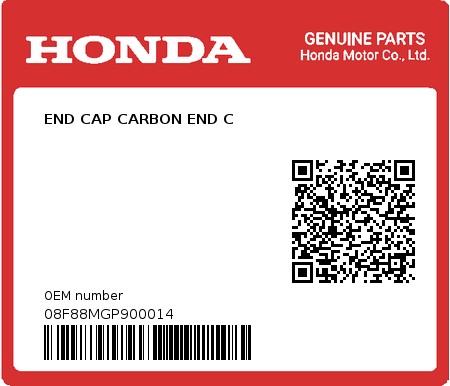 Product image: Honda - 08F88MGP900014 - END CAP CARBON END C  0