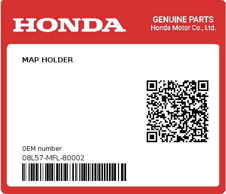 Product image: Honda - 08L57-MFL-80002 - MAP HOLDER  0