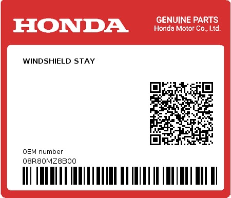 Product image: Honda - 08R80MZ8B00 - WINDSHIELD STAY  0