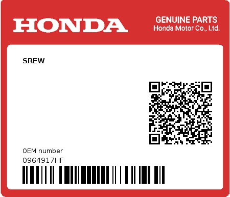 Product image: Honda - 0964917HF - SREW  0