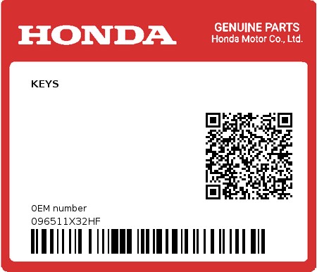 Product image: Honda - 096511X32HF - KEYS  0