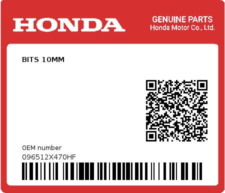 Product image: Honda - 096512X470HF - BITS 10MM  0