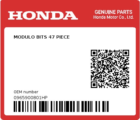 Product image: Honda - 0965900801HP - MODULO BITS 47 PIECE  0