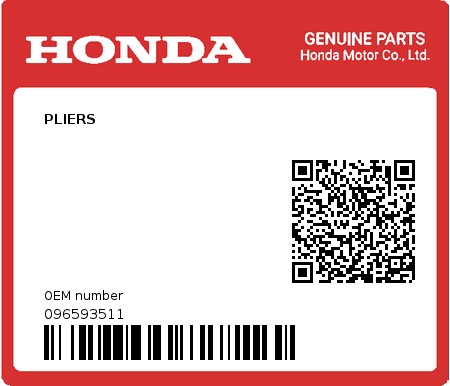 Product image: Honda - 096593511 - PLIERS  0