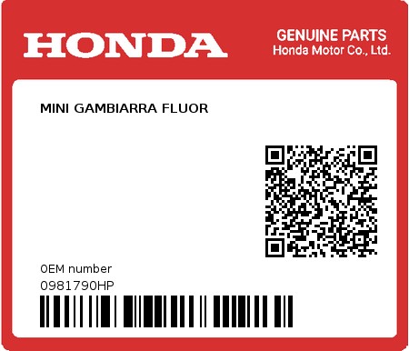 Product image: Honda - 0981790HP - MINI GAMBIARRA FLUOR  0
