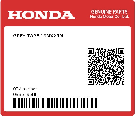 Product image: Honda - 0985195HF - GREY TAPE 19MX25M  0