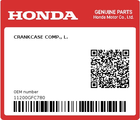 Product image: Honda - 11200GFC780 - CRANKCASE COMP., L.  0