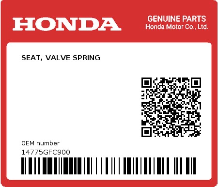Product image: Honda - 14775GFC900 - SEAT, VALVE SPRING  0