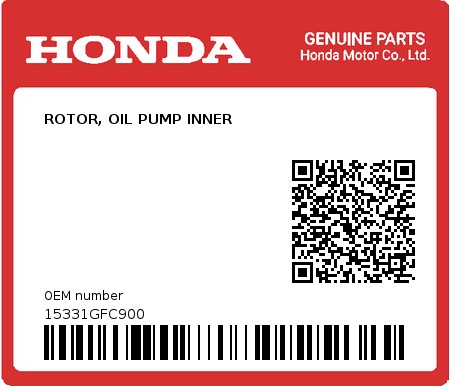 Product image: Honda - 15331GFC900 - ROTOR, OIL PUMP INNER  0