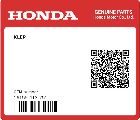 Product image: Honda - 16155-413-751 - KLEP  0