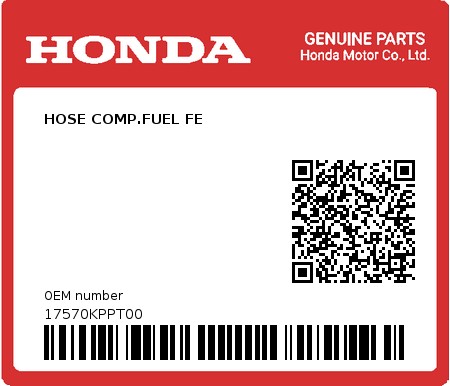 Product image: Honda - 17570KPPT00 - HOSE COMP.FUEL FE  0