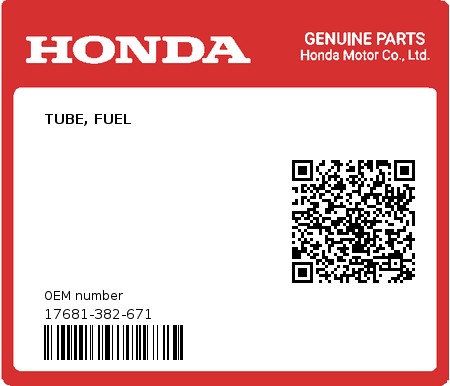 Product image: Honda - 17681-382-671 - TUBE, FUEL  0