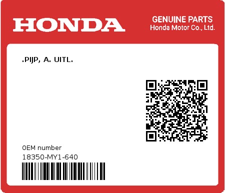 Product image: Honda - 18350-MY1-640 - .PIJP, A. UITL.  0