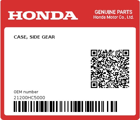 Product image: Honda - 21200HC5000 - CASE, SIDE GEAR  0