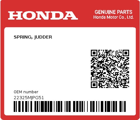 Product image: Honda - 22325MJPG51 - SPRING, JUDDER  0