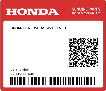 Product image: Honda - 22885HN1A40 - DRUM, REVERSE ASSIST LEVER  0