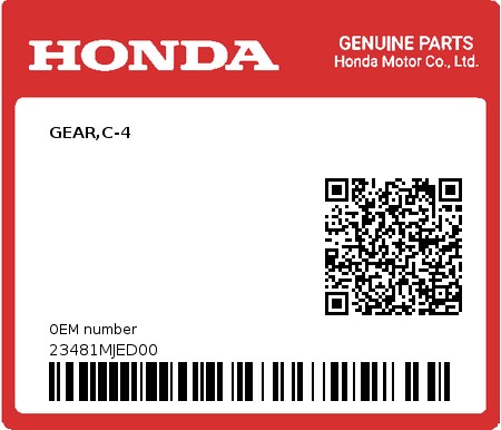 Product image: Honda - 23481MJED00 - GEAR,C-4  0