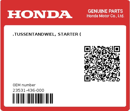Product image: Honda - 23531-436-000 - .TUSSENTANDWIEL, STARTER (  0