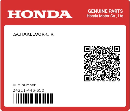Product image: Honda - 24211-446-650 - .SCHAKELVORK, R.  0