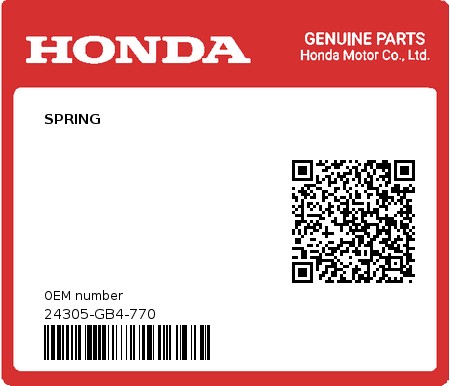Product image: Honda - 24305-GB4-770 - SPRING  0