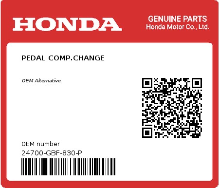 Product image: Honda - 24700-GBF-830-P - PEDAL COMP.CHANGE  0