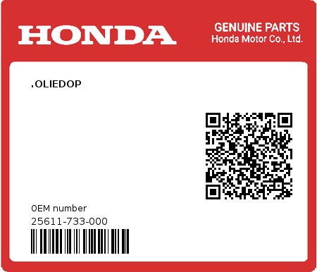 Product image: Honda - 25611-733-000 - .OLIEDOP  0