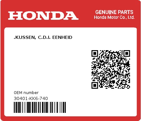 Product image: Honda - 30401-KK6-740 - .KUSSEN, C.D.I. EENHEID  0