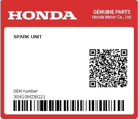 Product image: Honda - 30410MZ8G21 - SPARK UNIT  0