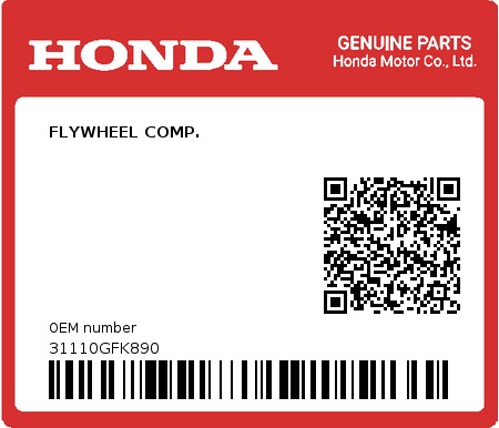 Product image: Honda - 31110GFK890 - FLYWHEEL COMP.  0
