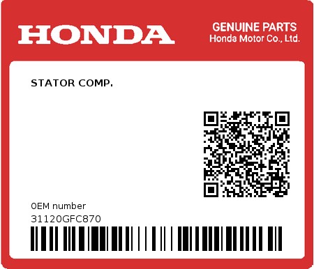 Product image: Honda - 31120GFC870 - STATOR COMP.  0
