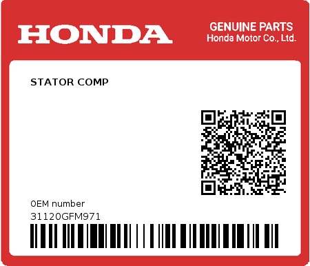 Product image: Honda - 31120GFM971 - STATOR COMP  0