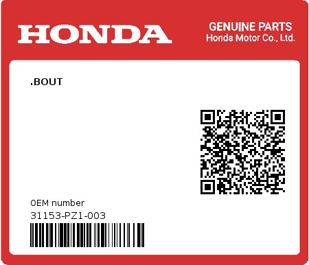 Product image: Honda - 31153-PZ1-003 - .BOUT  0