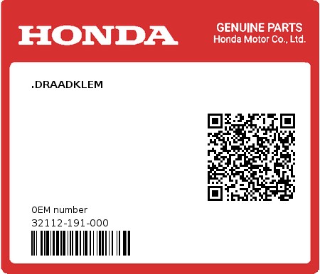 Product image: Honda - 32112-191-000 - .DRAADKLEM  0