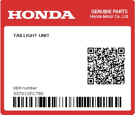Product image: Honda - 33701GFC780 - TAILLIGHT UNIT  0
