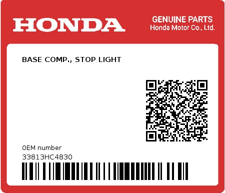 Product image: Honda - 33813HC4830 - BASE COMP., STOP LIGHT  0