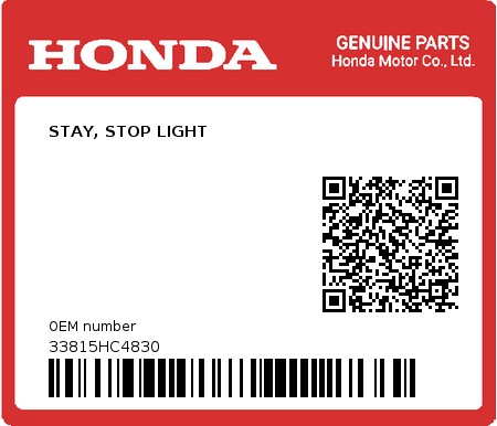 Product image: Honda - 33815HC4830 - STAY, STOP LIGHT  0