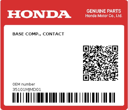 Product image: Honda - 35101MJMD01 - BASE COMP., CONTACT  0