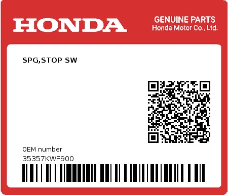 Product image: Honda - 35357KWF900 - SPG,STOP SW  0