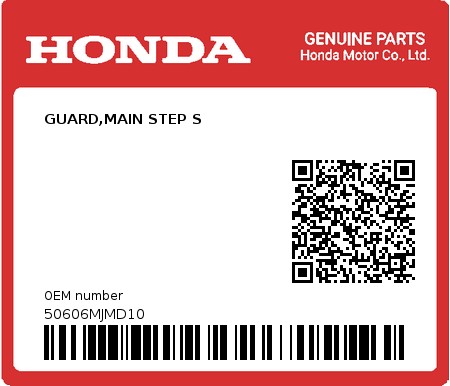 Product image: Honda - 50606MJMD10 - GUARD,MAIN STEP S  0