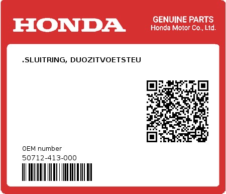 Product image: Honda - 50712-413-000 - .SLUITRING, DUOZITVOETSTEU  0