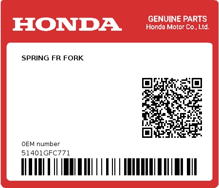 Product image: Honda - 51401GFC771 - SPRING FR FORK  0