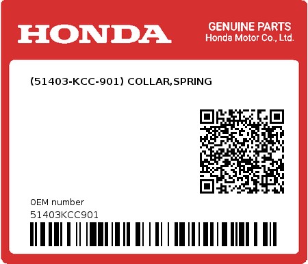 Product image: Honda - 51403KCC901 - (51403-KCC-901) COLLAR,SPRING  0