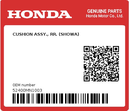 Product image: Honda - 52400MN1003 - CUSHION ASSY., RR. (SHOWA)  0