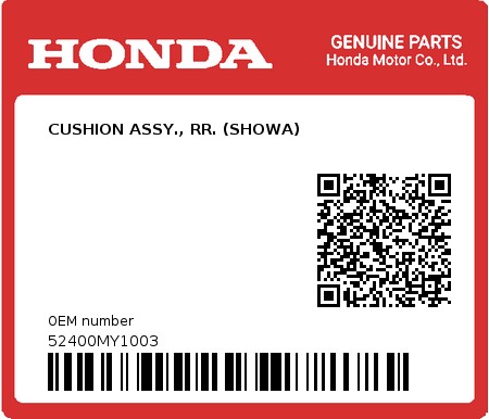 Product image: Honda - 52400MY1003 - CUSHION ASSY., RR. (SHOWA)  0