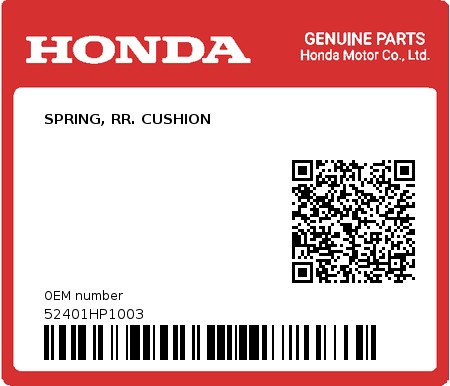 Product image: Honda - 52401HP1003 - SPRING, RR. CUSHION  0